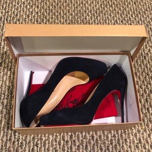 CHRISTIAN LOUBOUTIN- blue suede heels